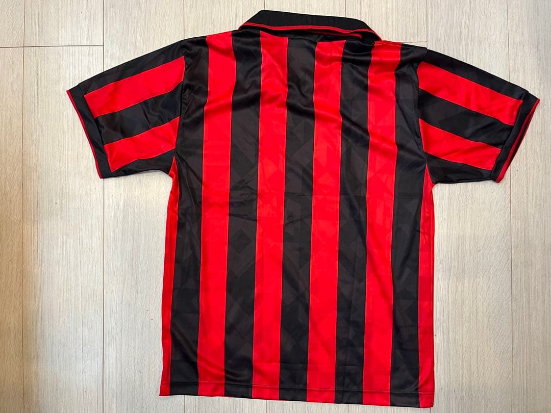 Milan A.C. Lotto シャツ 赤黒ストライプ