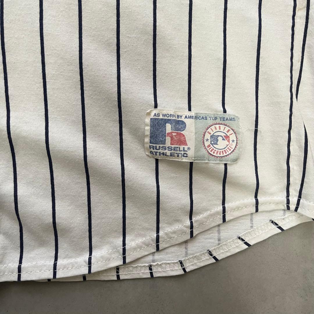 90s RUSSELL ヤンキース ベースボールシャツ USA製 MLB