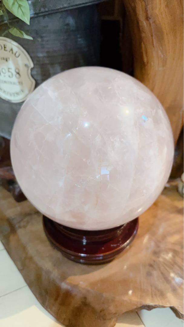 大丸玉　水晶　ピンクロースクオーツ　天然石