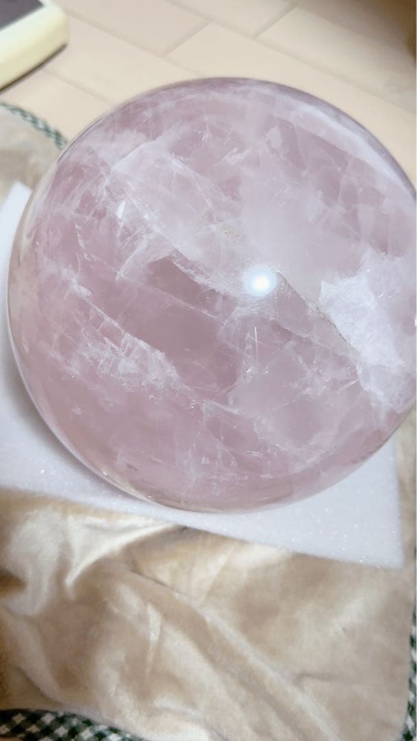 大丸玉　水晶　ピンクロースクオーツ　天然石