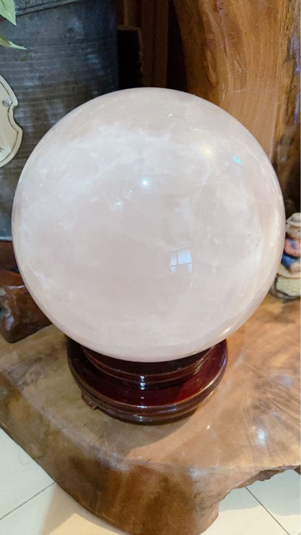 大丸玉　水晶　ピンクロースクオーツ　天然石