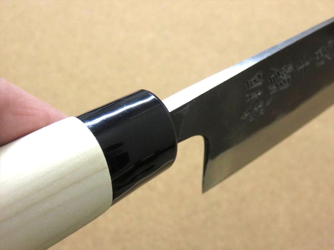 関の刃物 三徳包丁 160mm 黒打 青紙2号 軟鉄 魚 肉切り 両刃 万能包丁