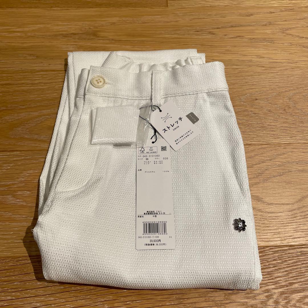St ANDREWS ドビーストレッチクロップドパンツ SS S 未使用 白