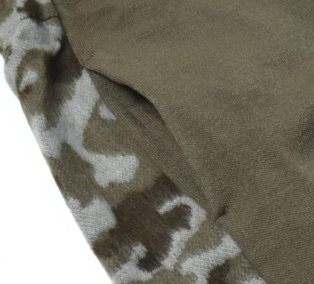 未使用3.6万 ムニタルプ 秋冬 シャギー ジャガードワンピース 40 (M)