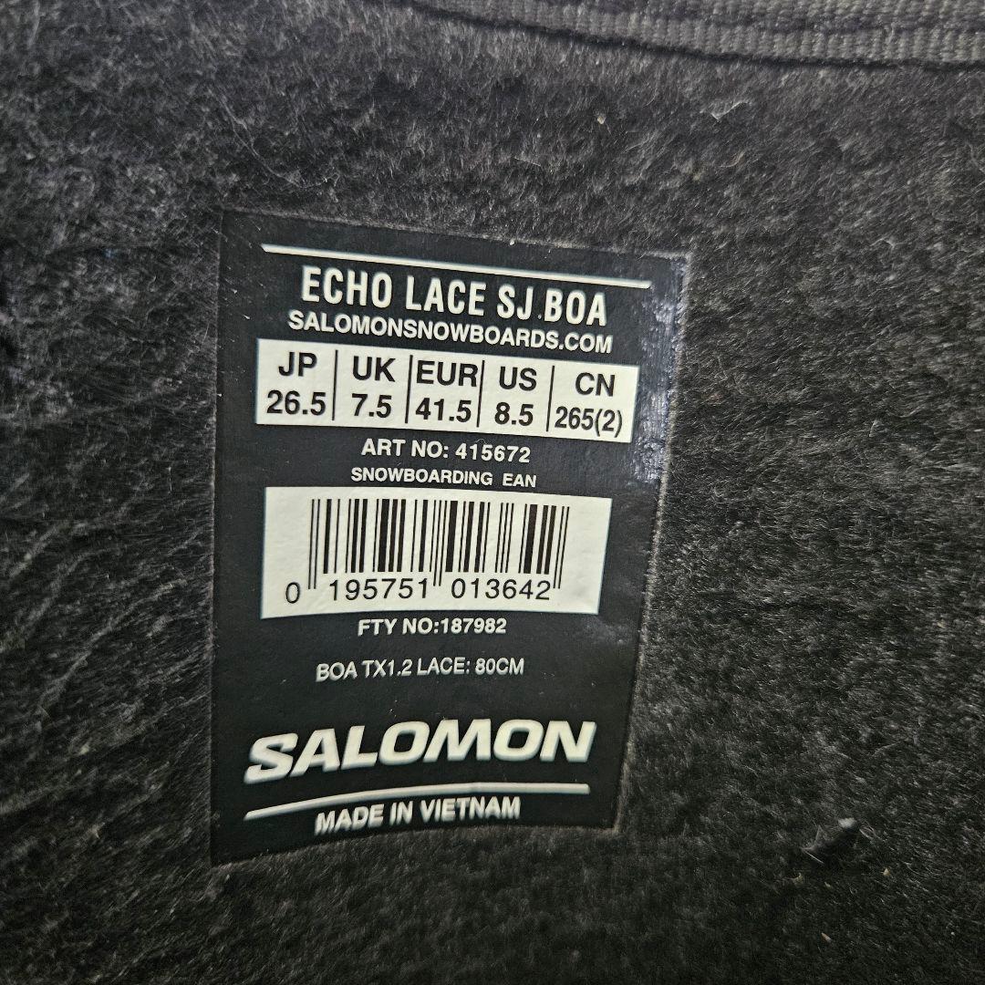 Salomon ECHO LACE SJ BOA 26.5cm スノーボード