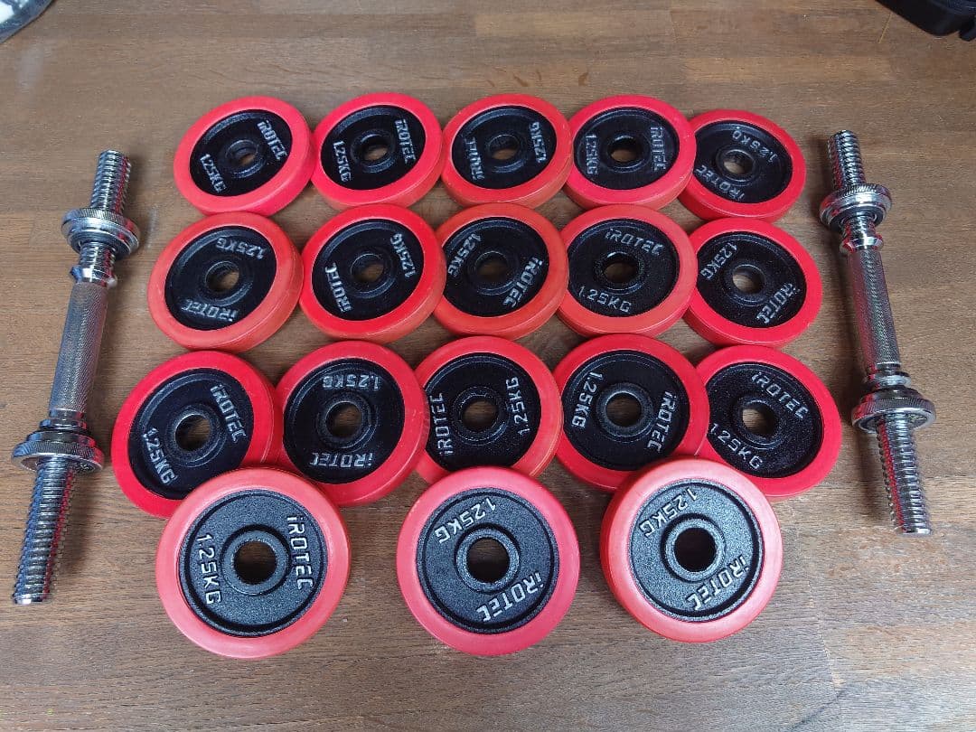 iROTEC アイロテック ラバー ダンベル セット1.25kgプレート×18枚