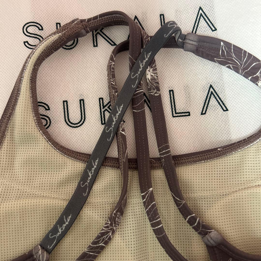 SUKALA 花柄ブラウンヨガウェアset