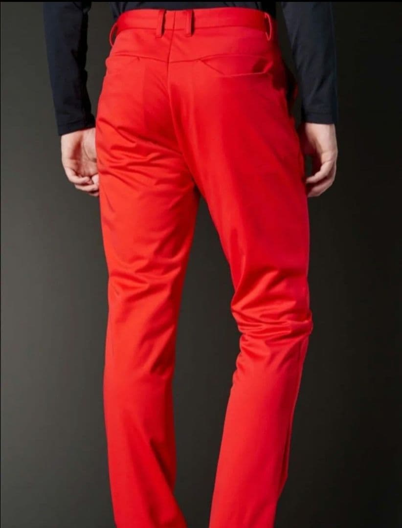 新品　DESCENTE GOLF デサントゴルフ 裏起毛パンツ レッド系　M