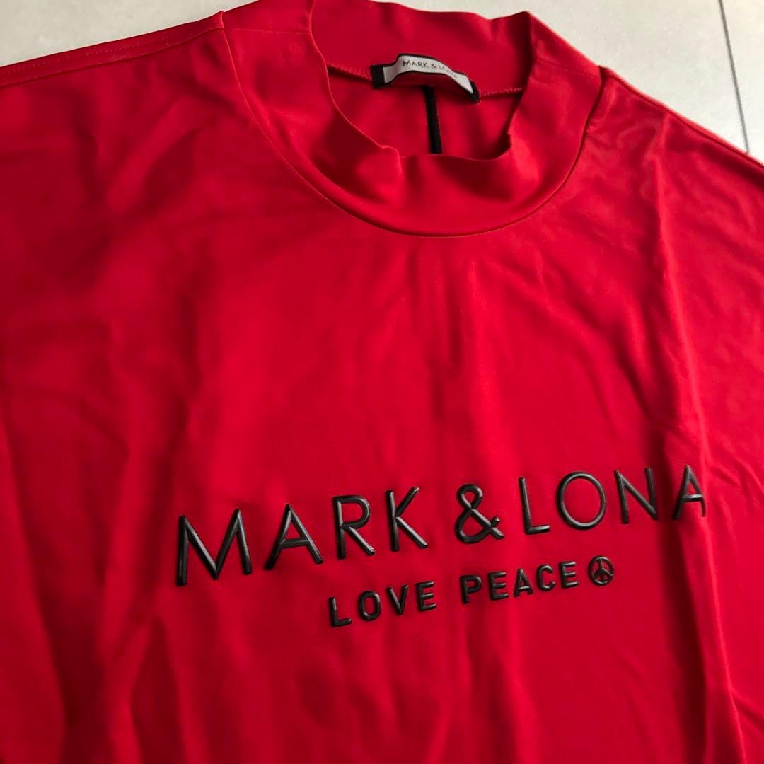 MARK & LONA モックネックシャツ　レッド　サイズ46