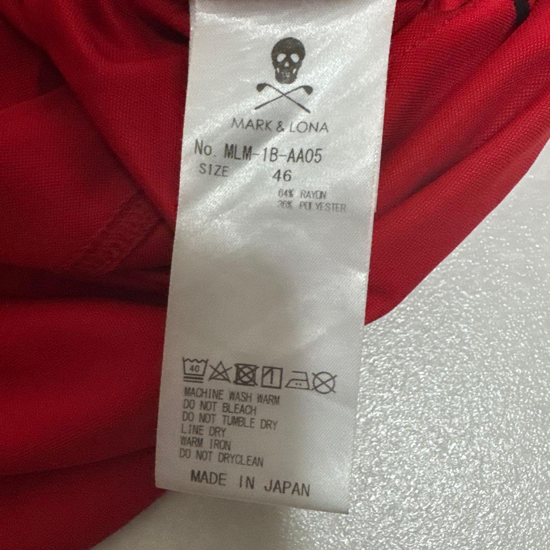 MARK & LONA モックネックシャツ　レッド　サイズ46