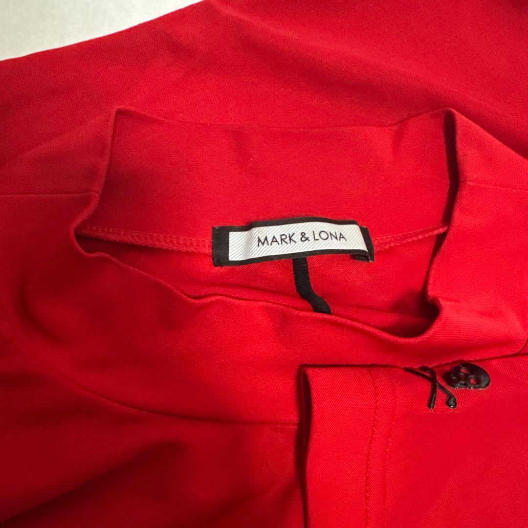 MARK & LONA モックネックシャツ　レッド　サイズ46