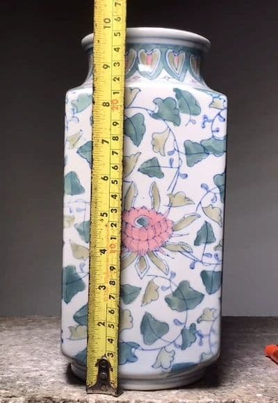 中国花瓶景徳鎮  四角い花瓶 青花磁  工芸品 古美術品時代物 装飾品置物