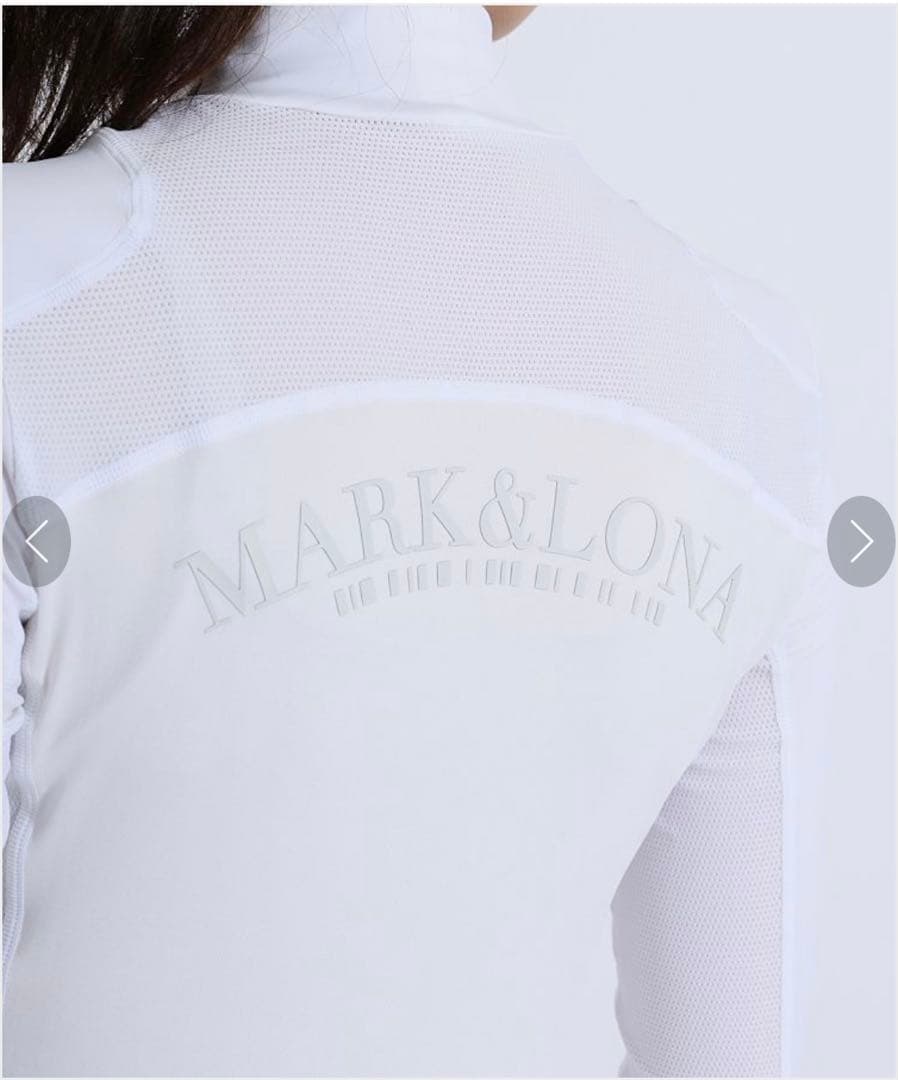 極美品　MARK&LONA メッシュハイネックシャツ ホワイト　S インナー