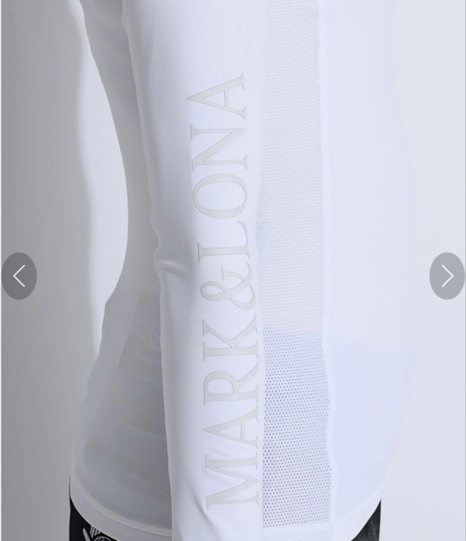 極美品　MARK&LONA メッシュハイネックシャツ ホワイト　S インナー