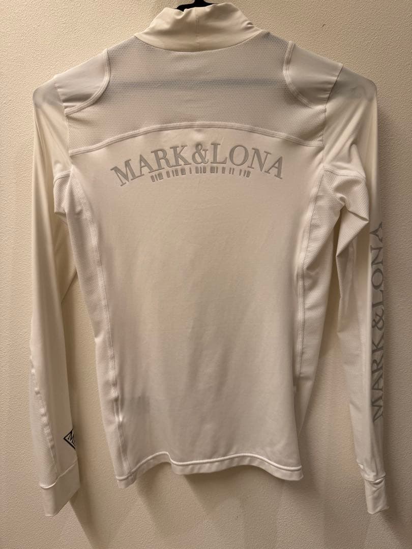極美品　MARK&LONA メッシュハイネックシャツ ホワイト　S インナー