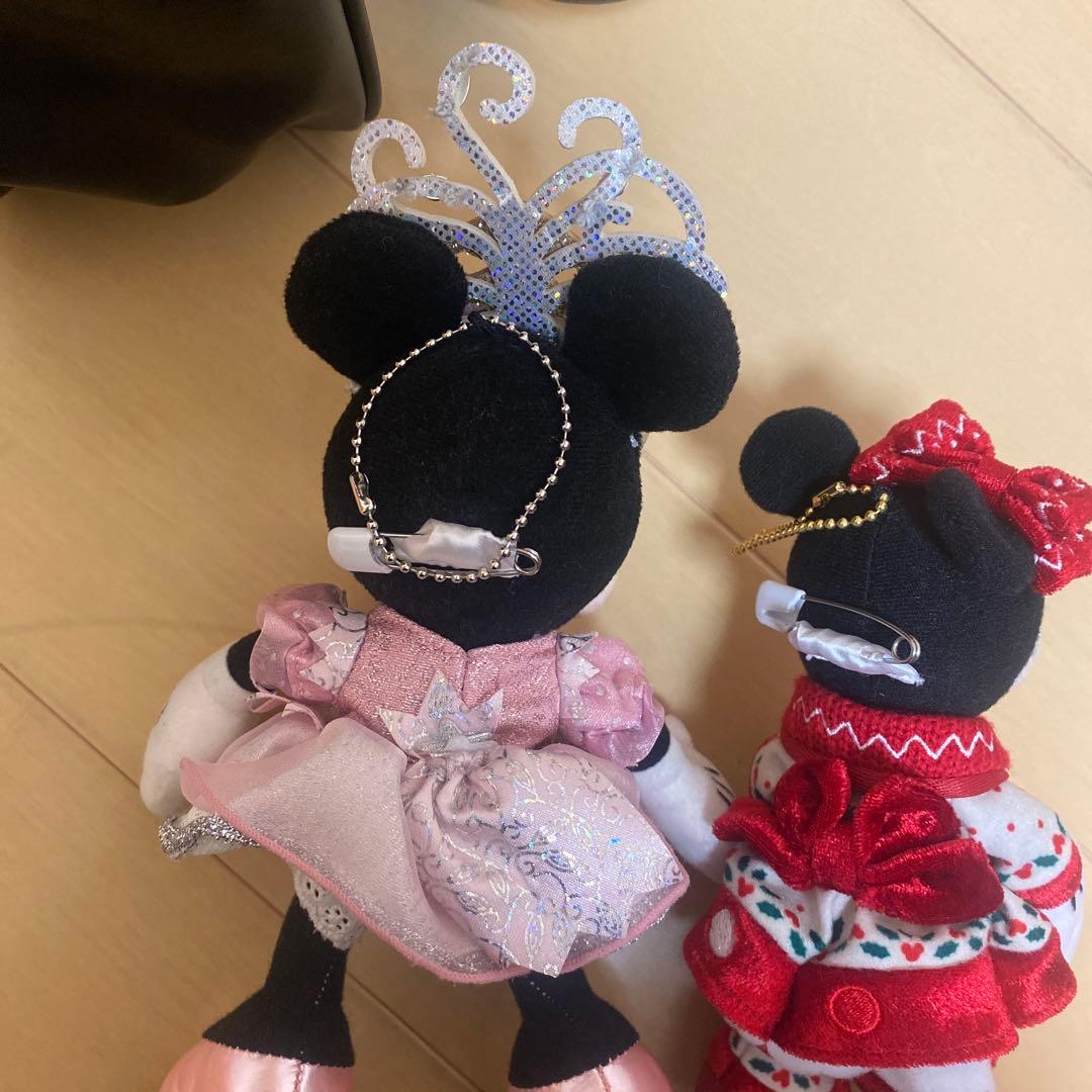 ディズニー　ミニー　ぬいぐるみバッジ　ポシェット　スクバ　ヘアゴム