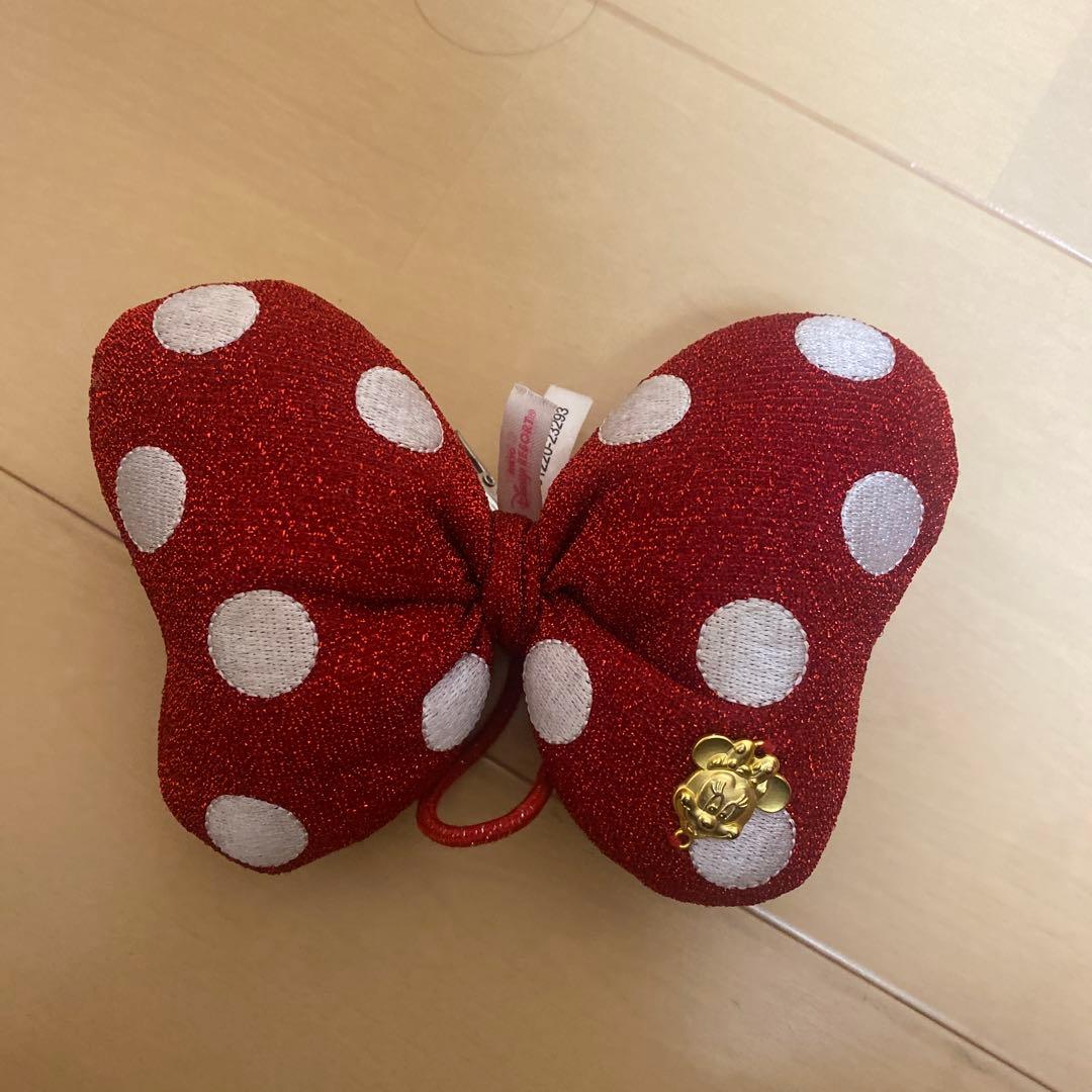 ディズニー　ミニー　ぬいぐるみバッジ　ポシェット　スクバ　ヘアゴム