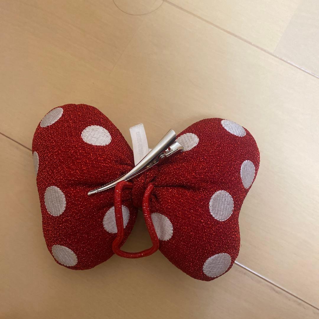 ディズニー　ミニー　ぬいぐるみバッジ　ポシェット　スクバ　ヘアゴム