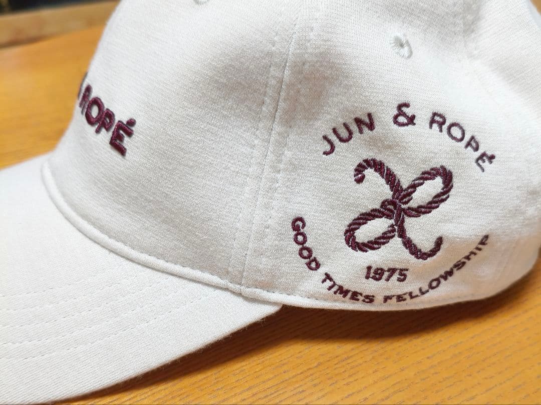 【美品】JUN＆ROPE　ジュンアンドロペ　ロープエンブレム刺繍 キャップ