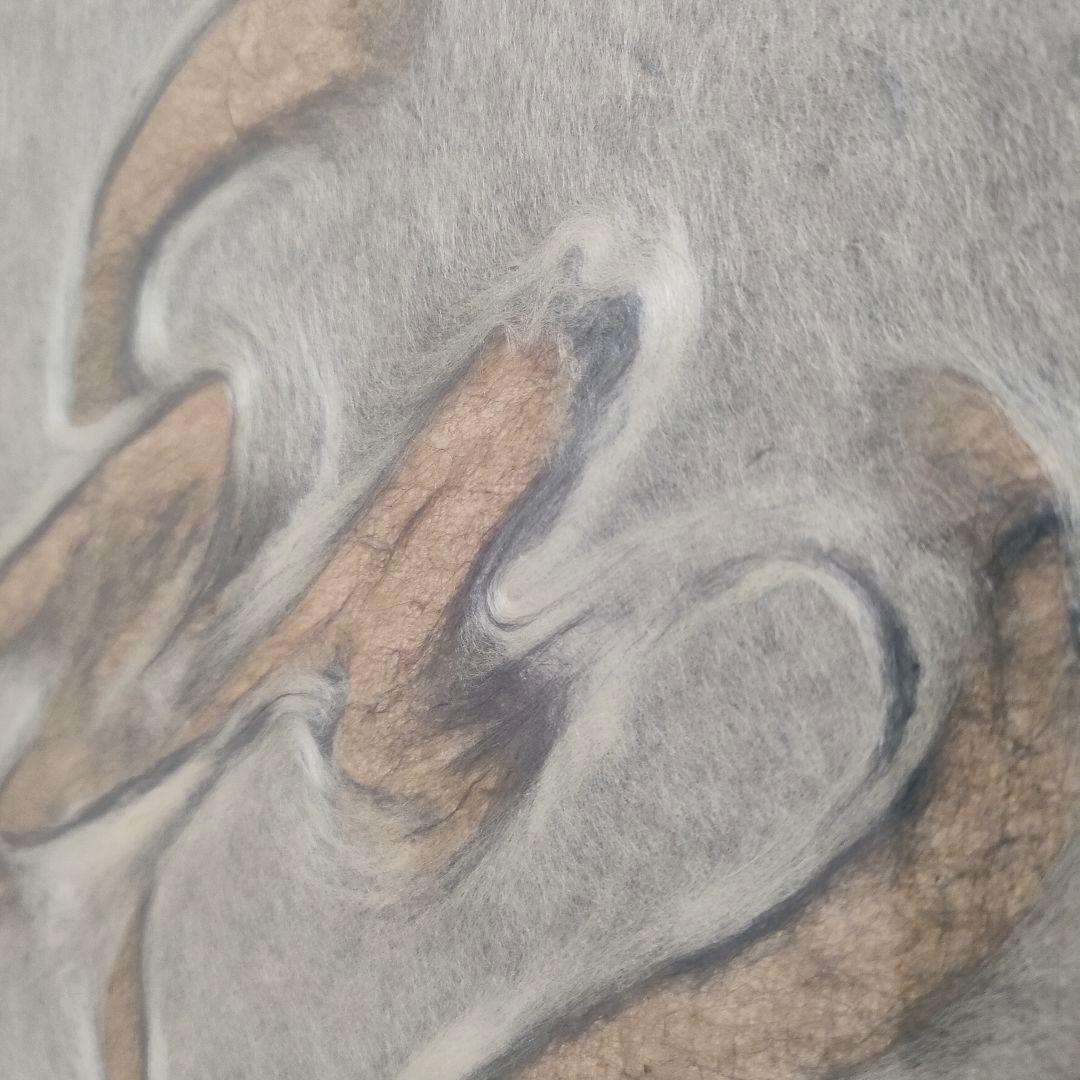 人間国宝 山内一生 和紙工芸画「和」額装小原和紙 落款 真作 インテリア 美術品