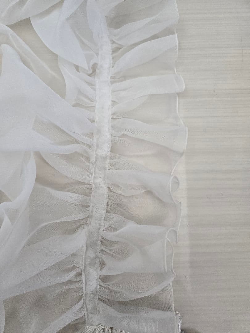 オーストリアン シェード (生地のみ)高2m横2m ホワイトカーテン 3個