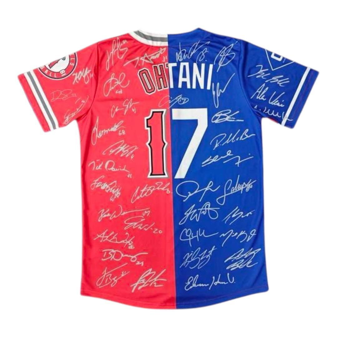 音*ん様 非売品 大谷翔平 サインプリントドジャースエンゼルスミックスユニフォー
