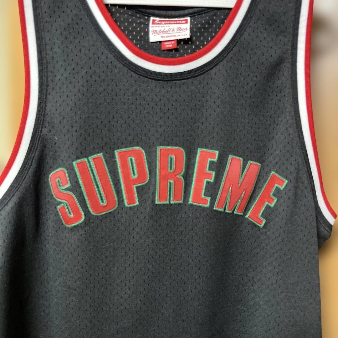 Supreme タンクトップ 黒 Mitchell & Ness
