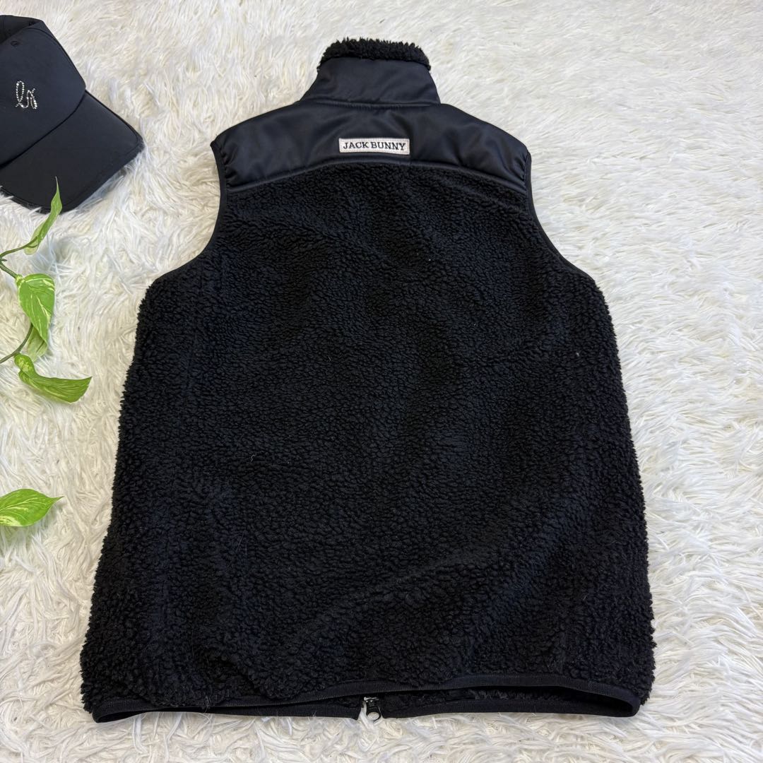 【ジャックバニー】美品 ボアベスト ブラック 1サイズ レディース