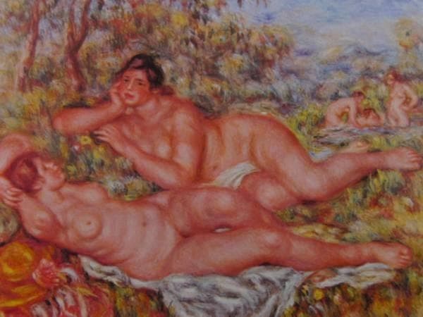 ルノワール、水浴の女たち、希少画集画、新品額装付