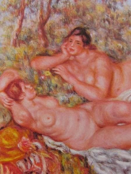 ルノワール、水浴の女たち、希少画集画、新品額装付