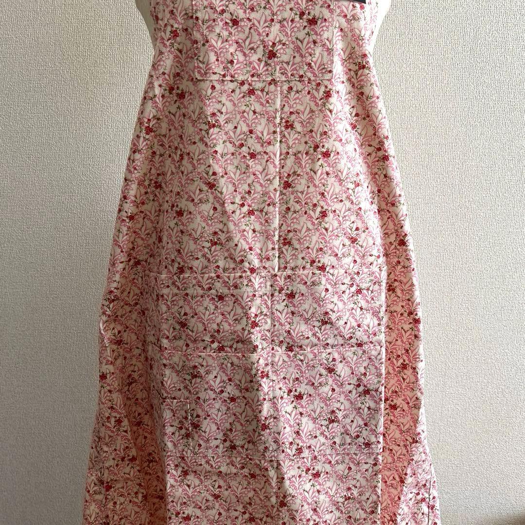 【未使用品】ラルフローレン　花柄エプロン　ピンク　綿100%