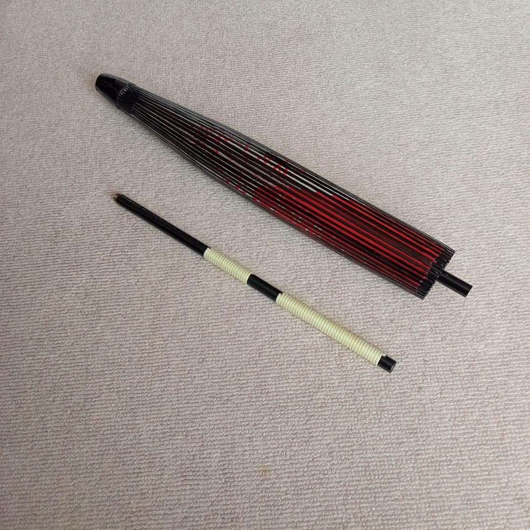 舞踊傘 赤白 花模様 直径約80cm
