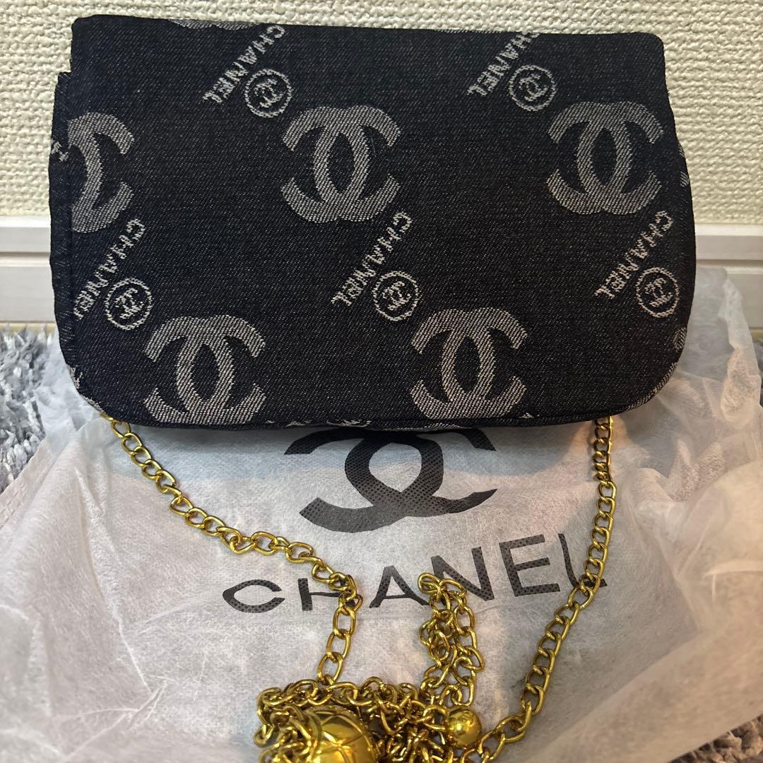 CHANEL ノベルティ デニム ショルダーバッグブラック