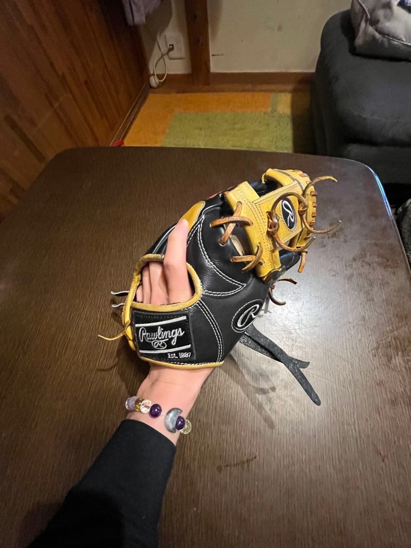 Rawlings 硬式グローブ 黒/黄色