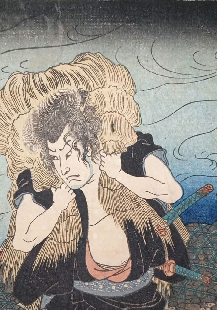 浮世絵版画、東海道五十三對（藤川) 歌川国芳画、弘化2年～4年（1845頃)出版