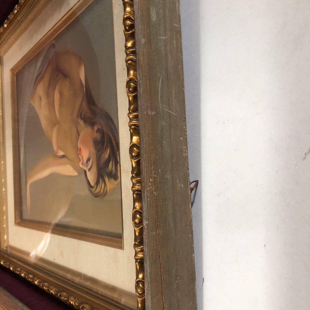 絵画　裸婦　木製額縁　NICHIGAKU