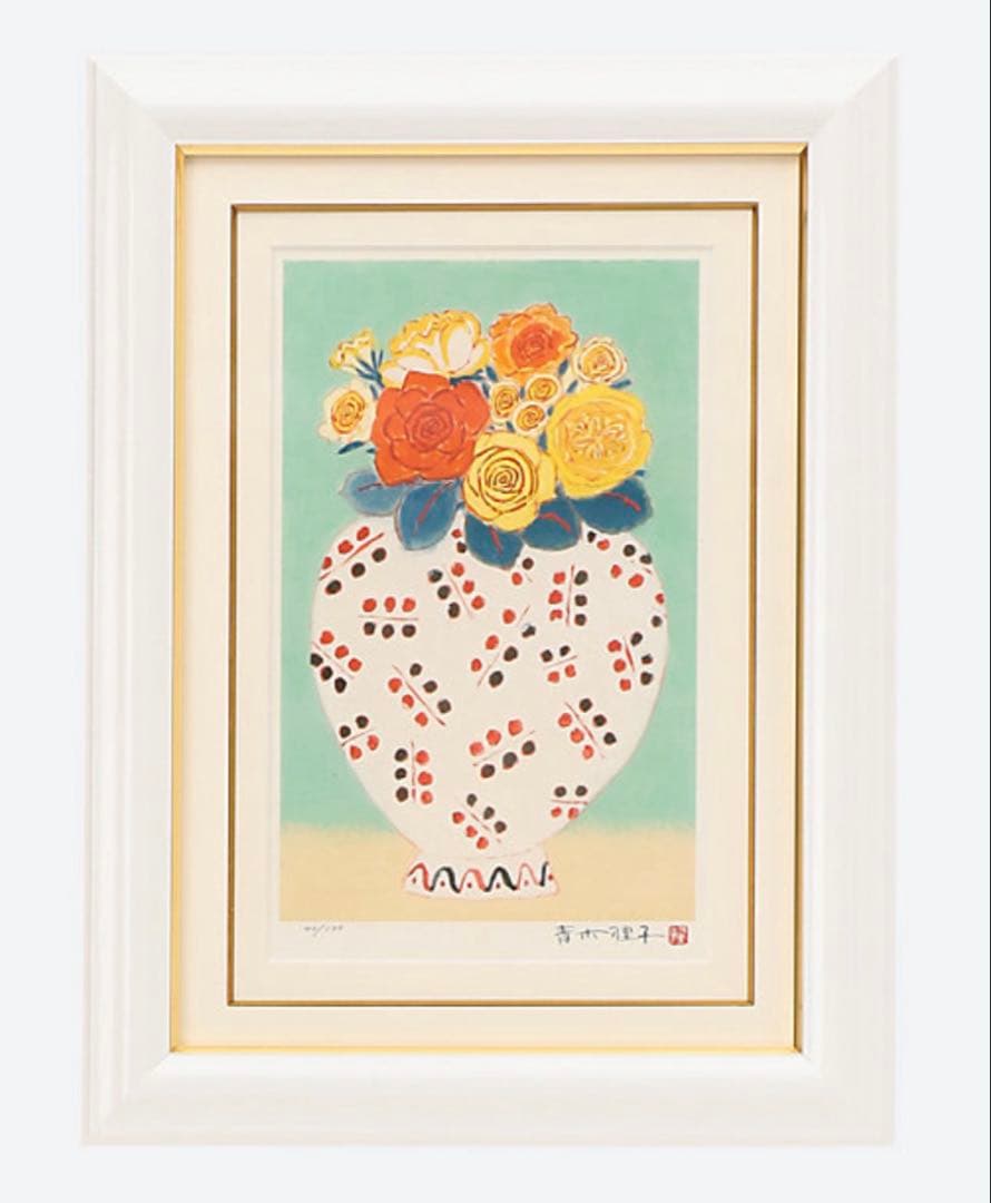 青木乃里子 「薔薇2」 ジクレー版画 絵画額装品 アート エディションナンバー