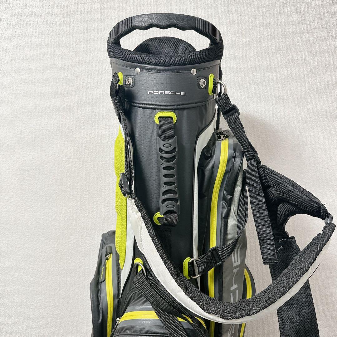 美品　PORSCHE ポルシェ ゴルフバッグ スタンド型 7分割 口径25cm