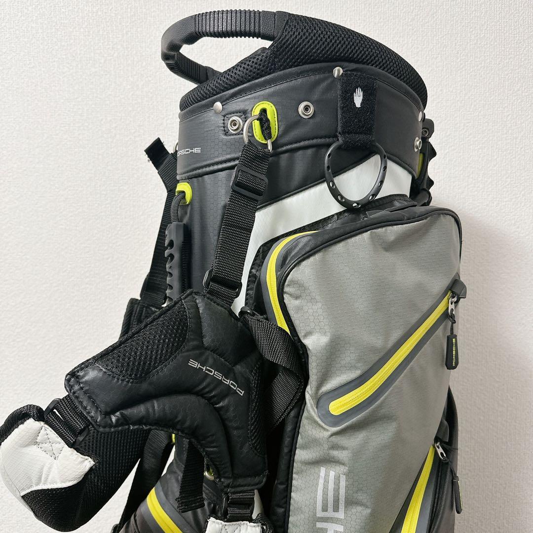 美品　PORSCHE ポルシェ ゴルフバッグ スタンド型 7分割 口径25cm