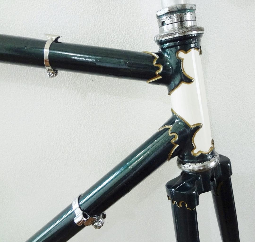 【超希少】ナベックスラグ　クロモリ　ロードバイク　クラシック　深緑【リペイント】