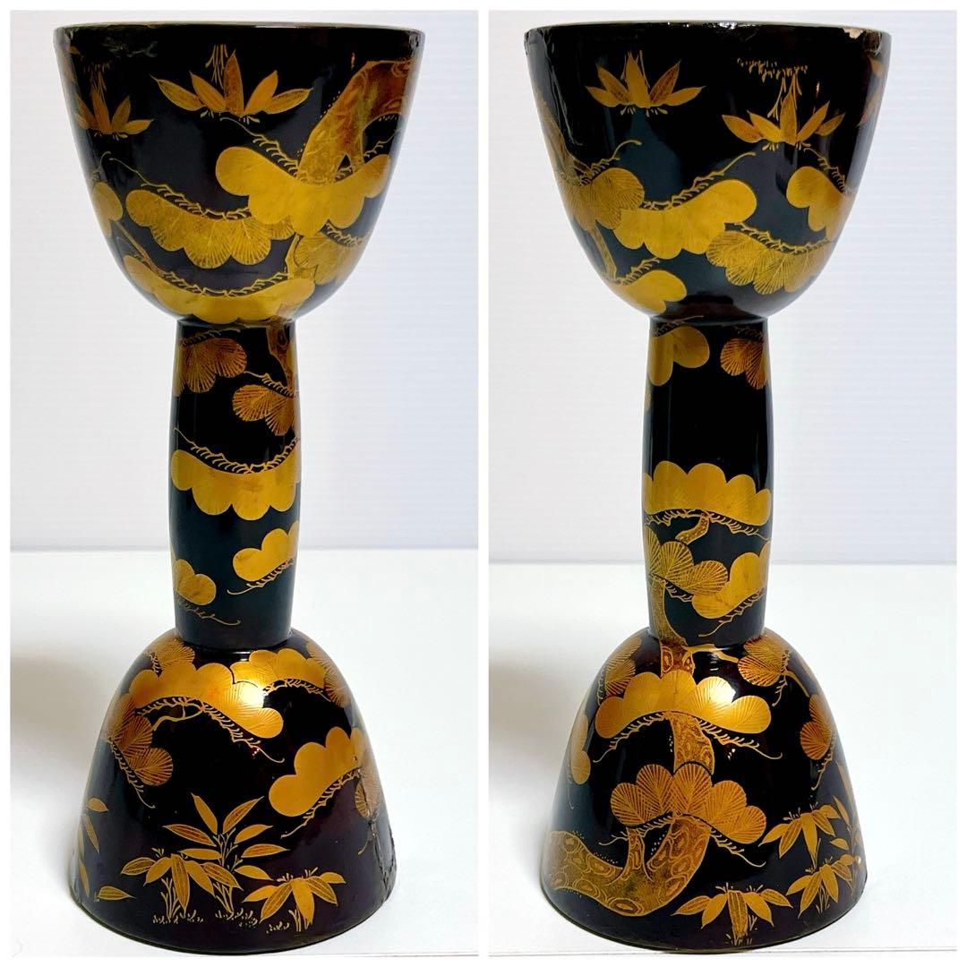 【蔵出し】鼓　蒔絵　小鼓　胴　和楽器　漆塗り　伝統芸能　能 歌舞伎　金彩　松柄