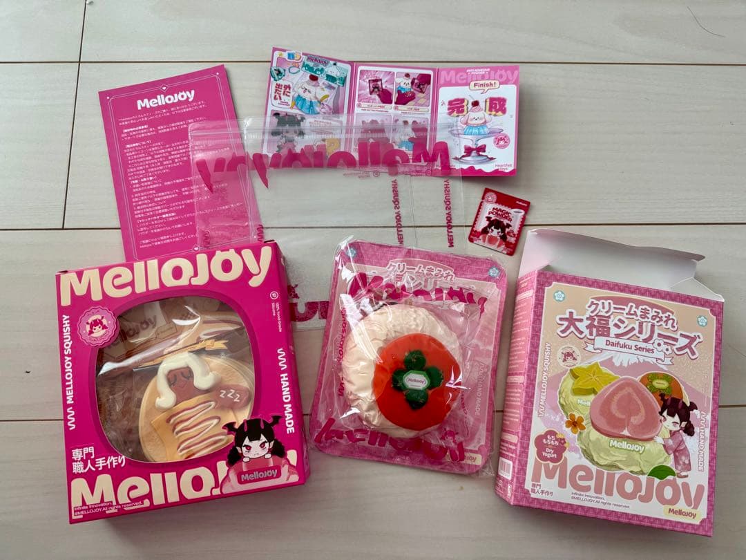 Mellojoy クリームまみれ大福　柿　ソーセージ姫　スクイーズ　メロジョイ