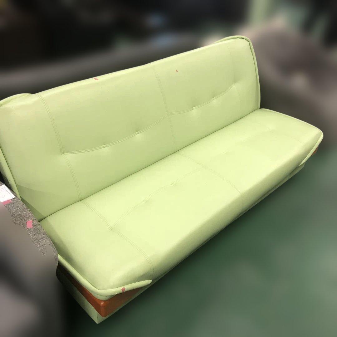 ライトグリーン 2人掛けソファ ソファベッド 家具 インテリア