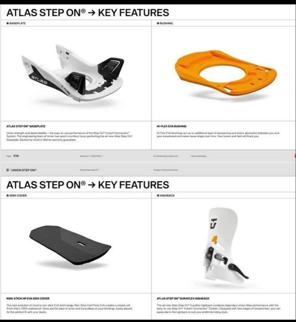 Atlas Step On ビンディング Mサイズ ホワイト 新品