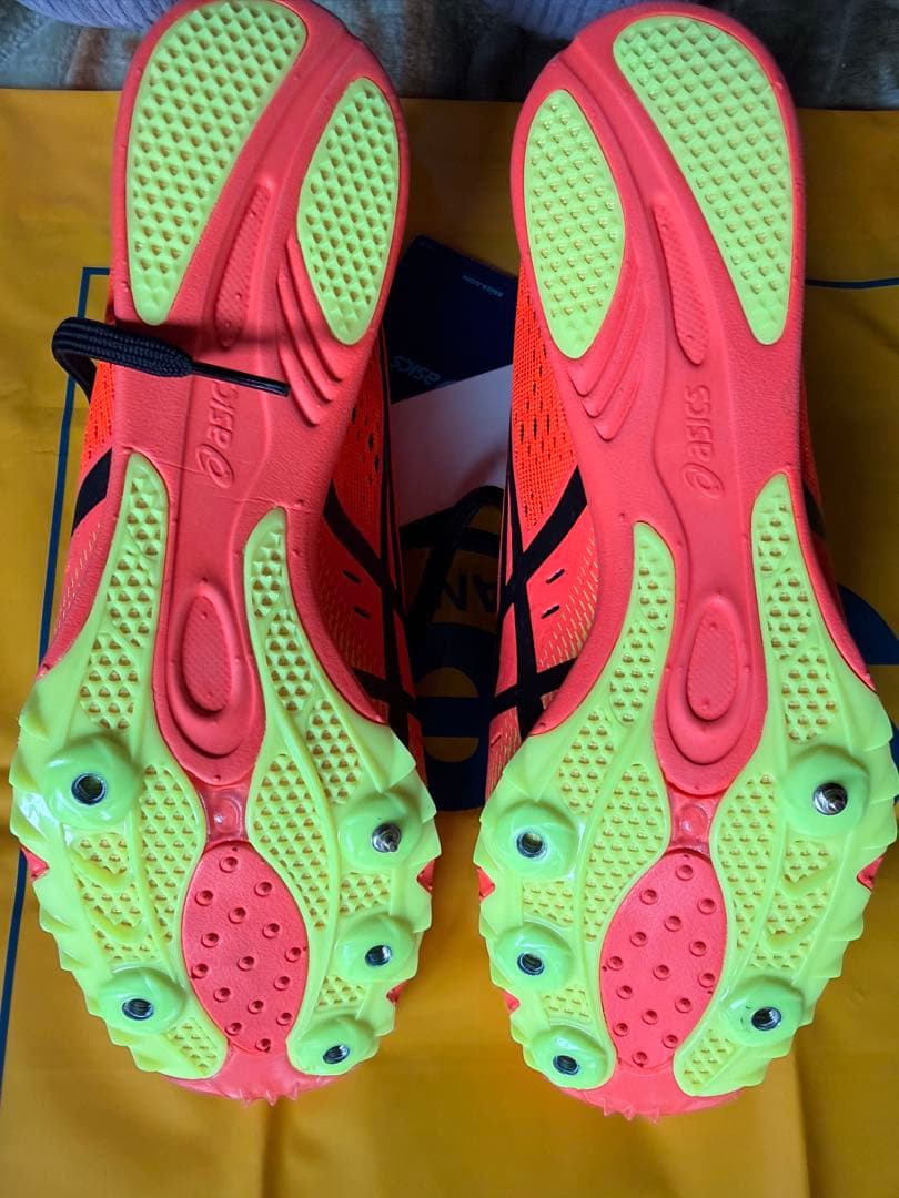 新品タグ付き　ASICS スパイク　オールウェザー　赤25.5cm 陸上
