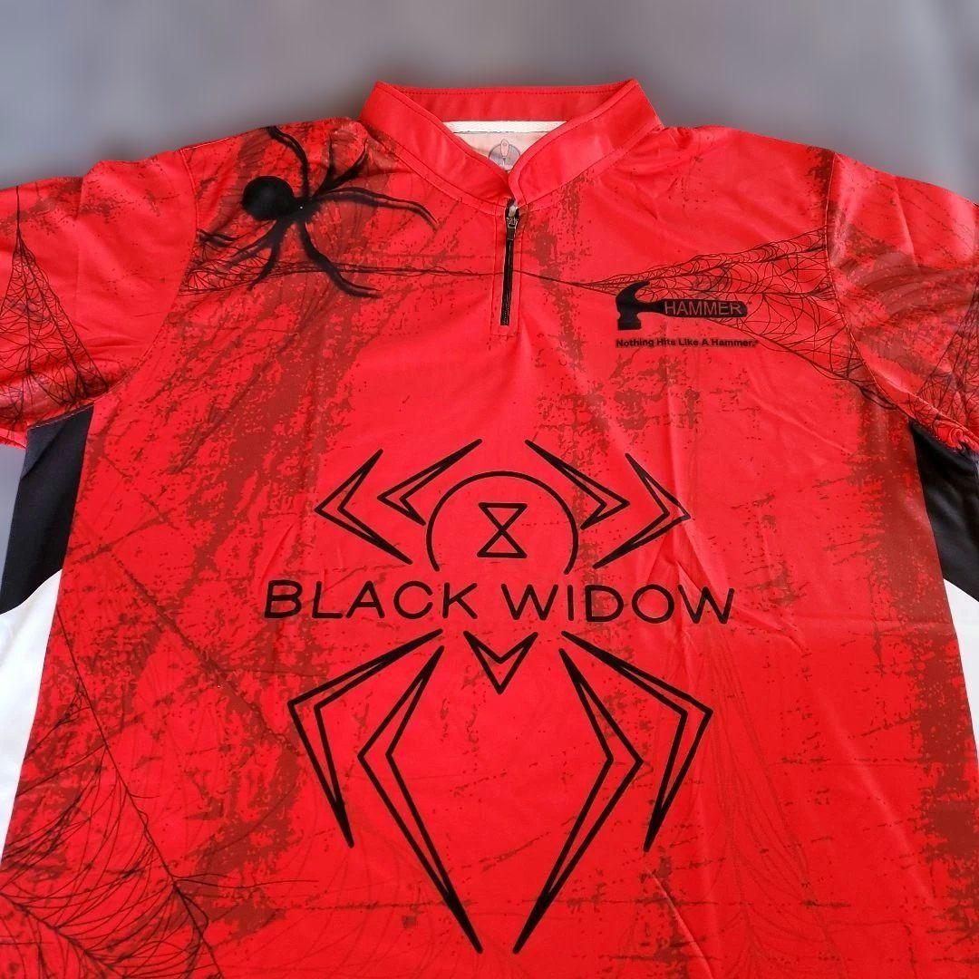 ✨新品✨ボウリングウェア　日本サイズ2XL　ブラックウィドー　ハンマー　レッド