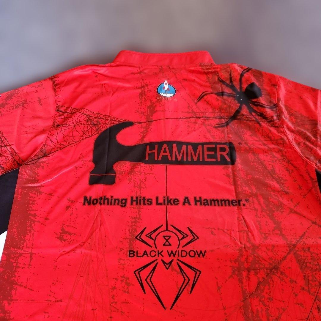 ✨新品✨ボウリングウェア　日本サイズ2XL　ブラックウィドー　ハンマー　レッド