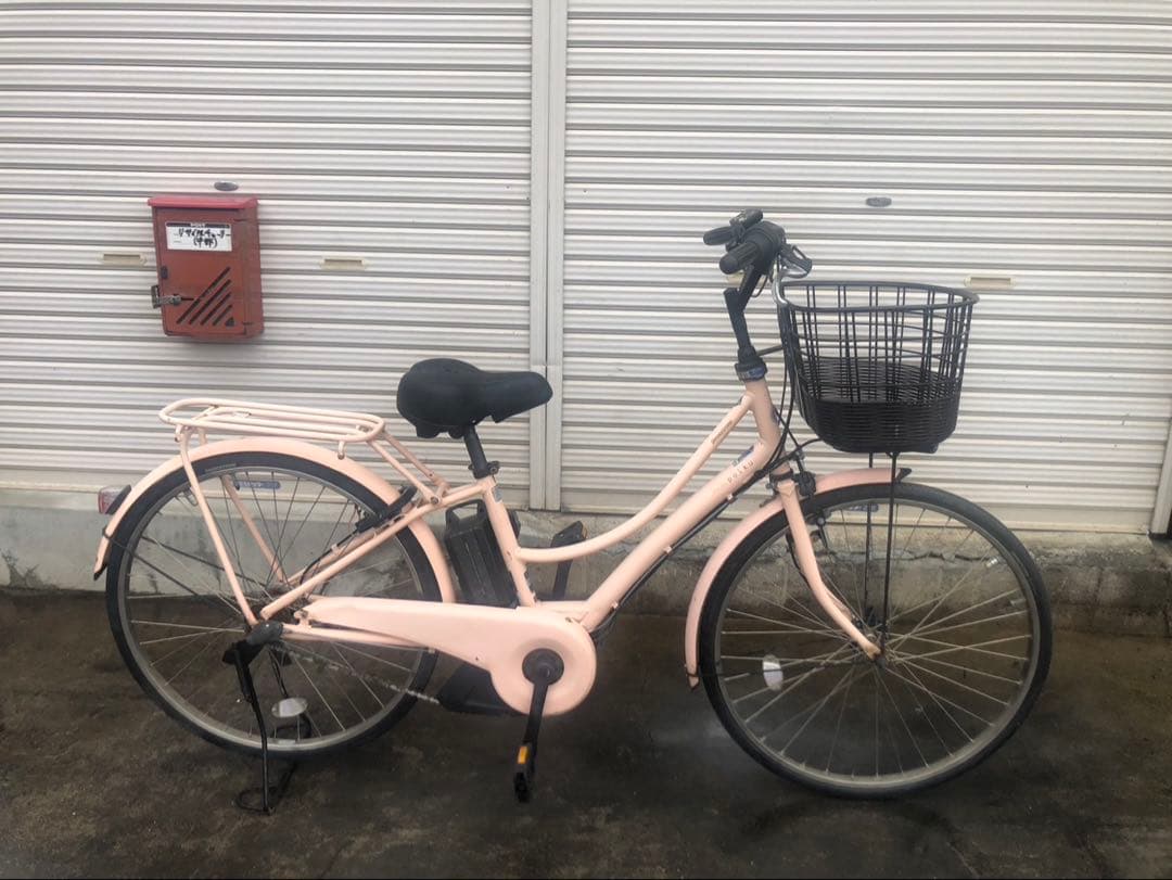 ブリヂストン新機種電動アシスト自転車poLKU26インチピンクアルミボディー