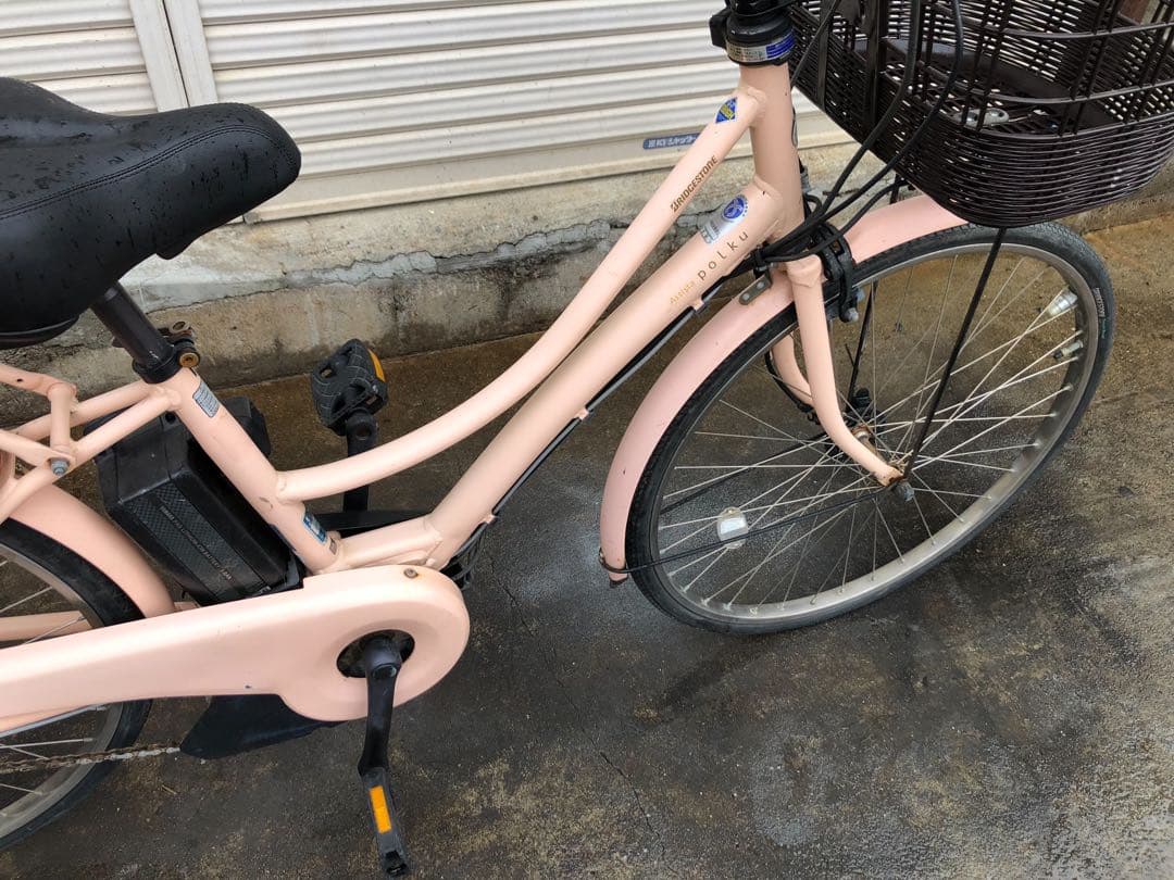 ブリヂストン新機種電動アシスト自転車poLKU26インチピンクアルミボディー