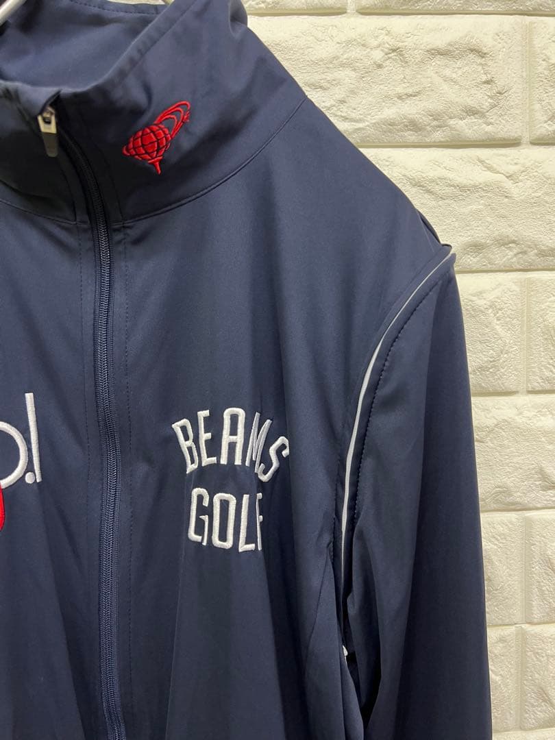 BEAMS GOLF 2WAY エアシャット ジップジャケット 紺 S ネイビー